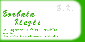 borbala klezli business card